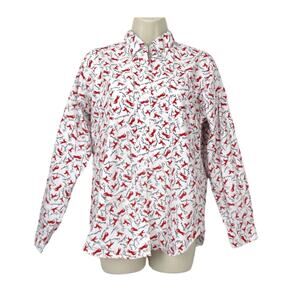 Vintage Five Star by Roper Top Womens Small Horse Print Retro Western Button Up